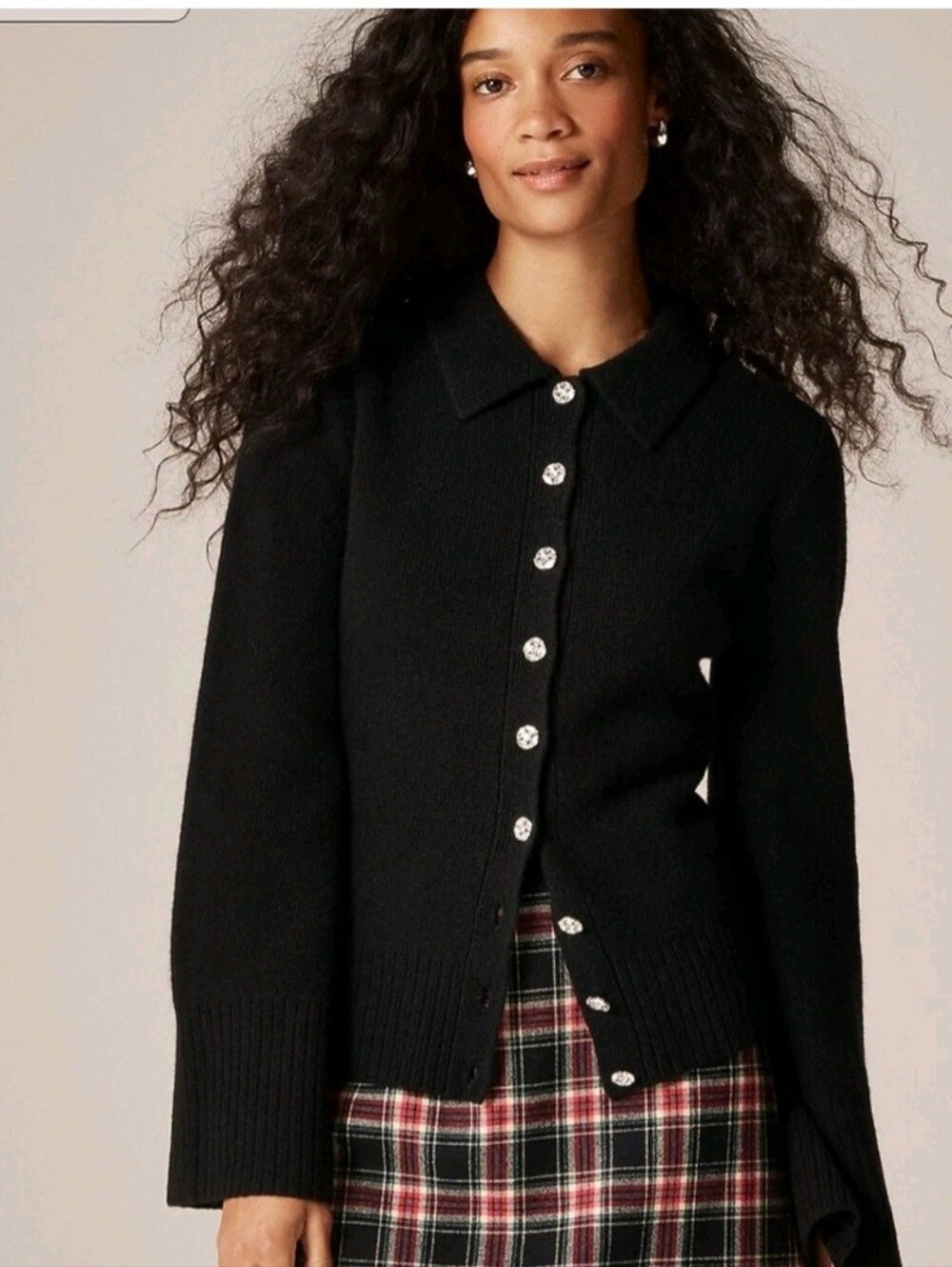 J.Crew‎ NWT Lamb's Wool Sparkly Button Cardigan M Classic Quiet Luxury
